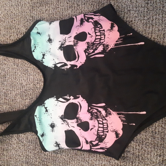 Midnight Hour Ombre Skeleton Swimsuit/leotard Size Medium - Picture 2 of 6